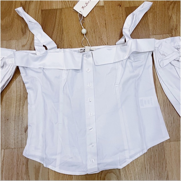 FOR LOVE & LEMONS VERA TAILORED COTTON BLOUSE SZ MEDIUM - BRAND NEW WITH TAGS - Picture 9 of 9